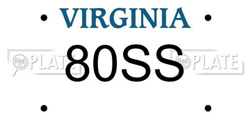 80SS Virginia License Plate