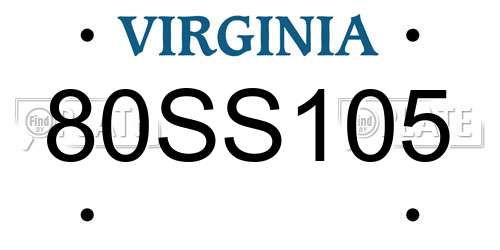 80SS105 Virginia License Plate