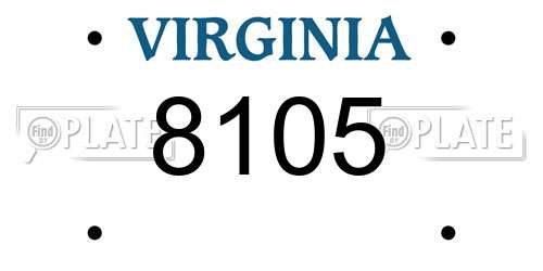 8105 Virginia License Plate