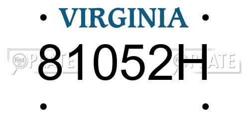 81052H Virginia License Plate