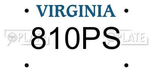 810PS Virginia License Plate