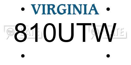 810UTW Virginia License Plate
