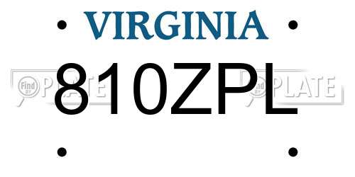 810ZPL Virginia License Plate