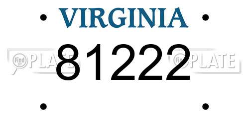 81222 Virginia License Plate