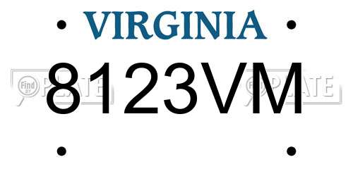 8123VM Virginia License Plate