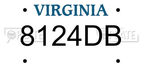 8124DB Virginia License Plate