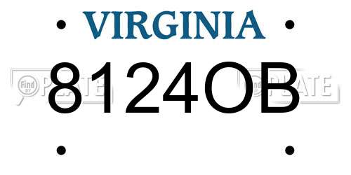 8124OB Virginia License Plate