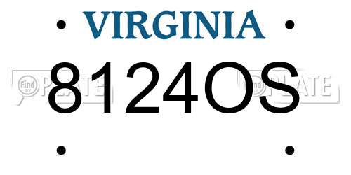 8124OS Virginia License Plate