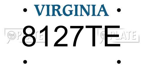 8127TE Virginia License Plate