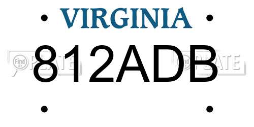812ADB Virginia License Plate