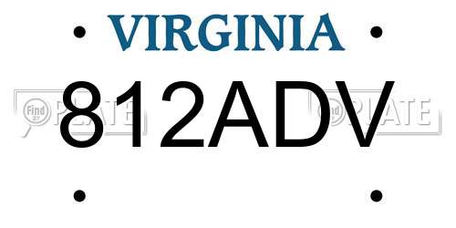 812ADV Virginia License Plate