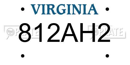 812AH2 Virginia License Plate