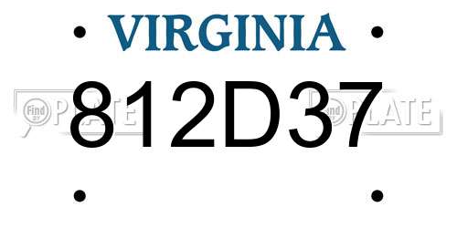 812D37 Virginia License Plate