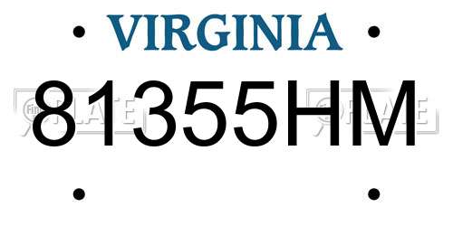 81355HM Virginia License Plate