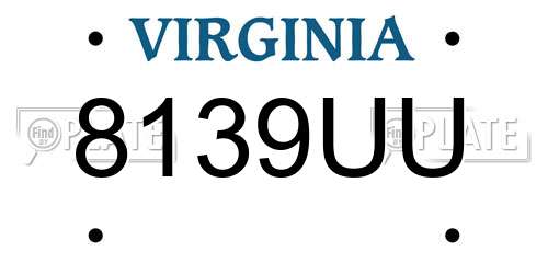 8139UU Virginia License Plate