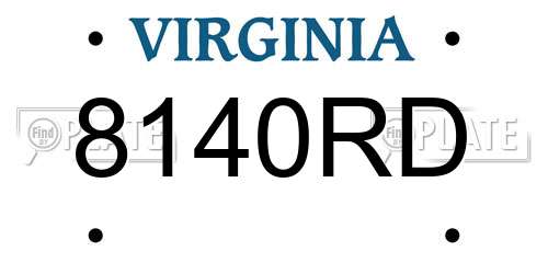 8140RD Virginia License Plate