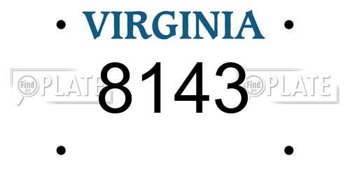 8143 Virginia License Plate