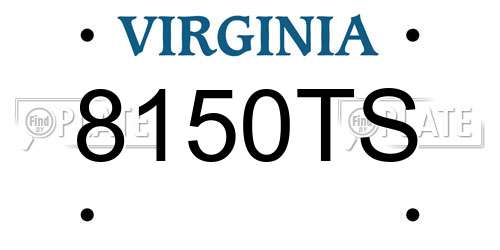 8150TS Virginia License Plate