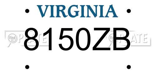 8150ZB Virginia License Plate
