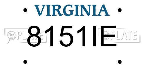 8151IE Virginia License Plate