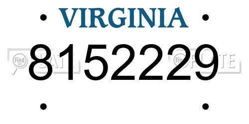 8152229 Virginia License Plate