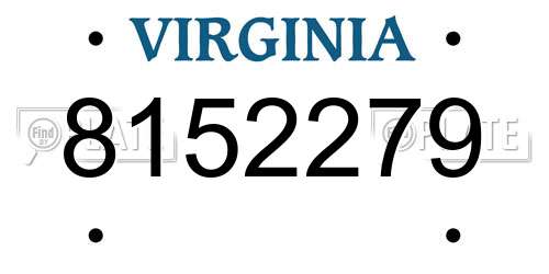 8152279 Virginia License Plate