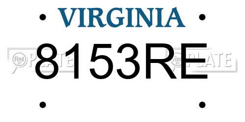 8153RE Virginia License Plate