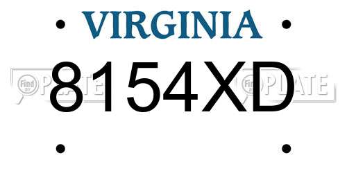 8154XD Virginia License Plate