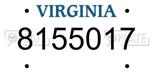 8155017 Virginia License Plate