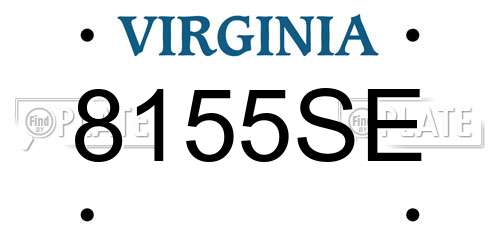 8155SE Virginia License Plate