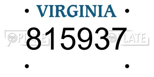 815937 Virginia License Plate