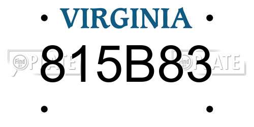 815B83 Virginia License Plate