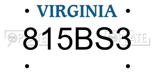 815BS3 Virginia License Plate