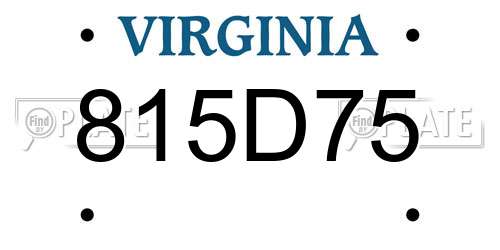 815D75 Virginia License Plate