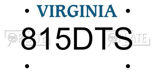 815DTS Virginia License Plate