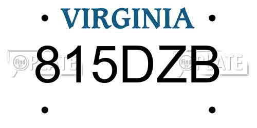 815DZB Virginia License Plate