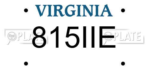 815IIE Virginia License Plate