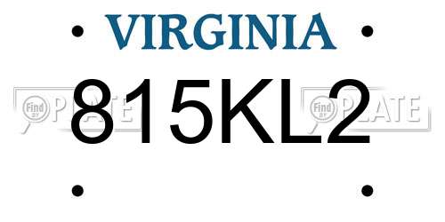 815KL2 Virginia License Plate