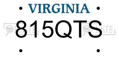 815QTS Virginia License Plate