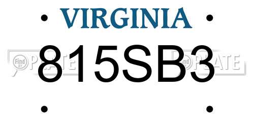 815SB3 Virginia License Plate