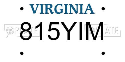 815YIM Virginia License Plate