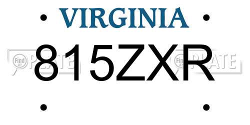 815ZXR Virginia License Plate