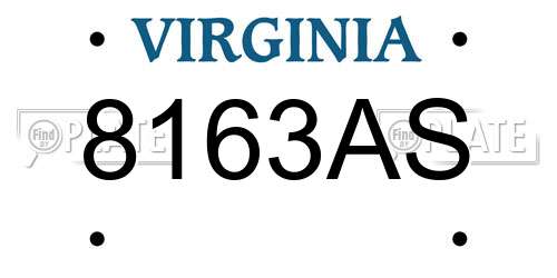 8163AS Virginia License Plate