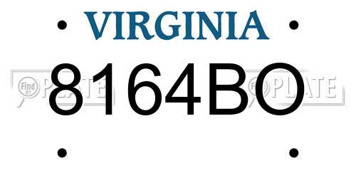 8164BO Virginia License Plate
