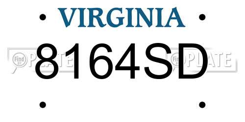 8164SD Virginia License Plate