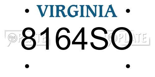 8164SO Virginia License Plate