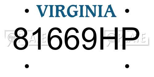 81669HP Virginia License Plate