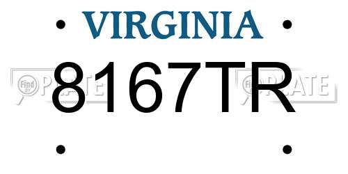 8167TR Virginia License Plate