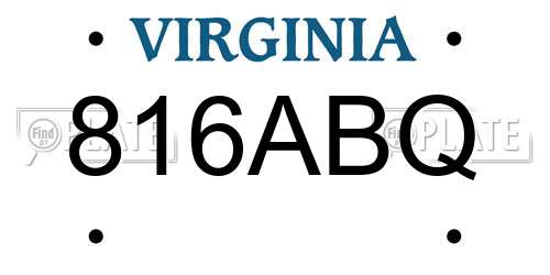 816ABQ Virginia License Plate