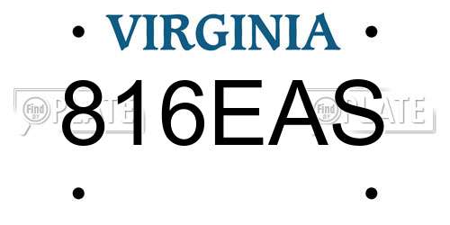 816EAS Virginia License Plate